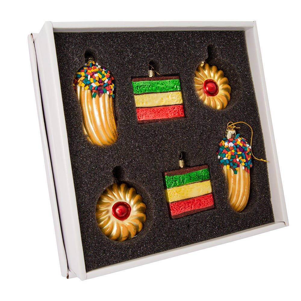 Noble Gems Cookie Glass Ornament Set, 6-Piece Box Set