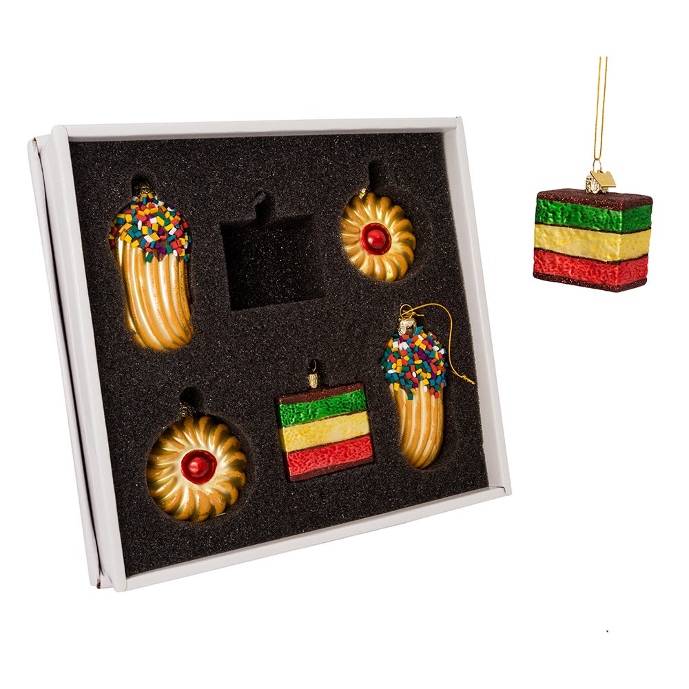 Noble Gems Cookie Glass Ornament Set, 6-Piece Box Set