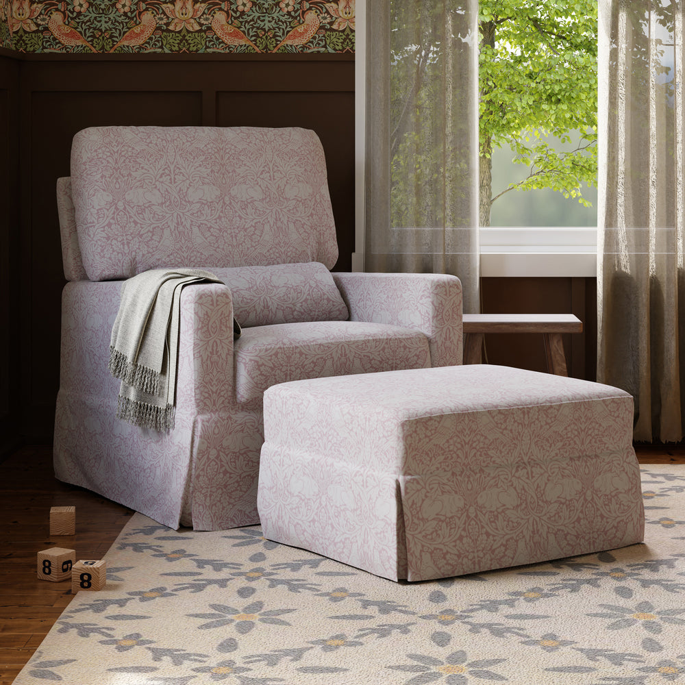 Morris & Co. x Namesake Crawford Gliding Ottoman Pure Brer Rabbit in Rose