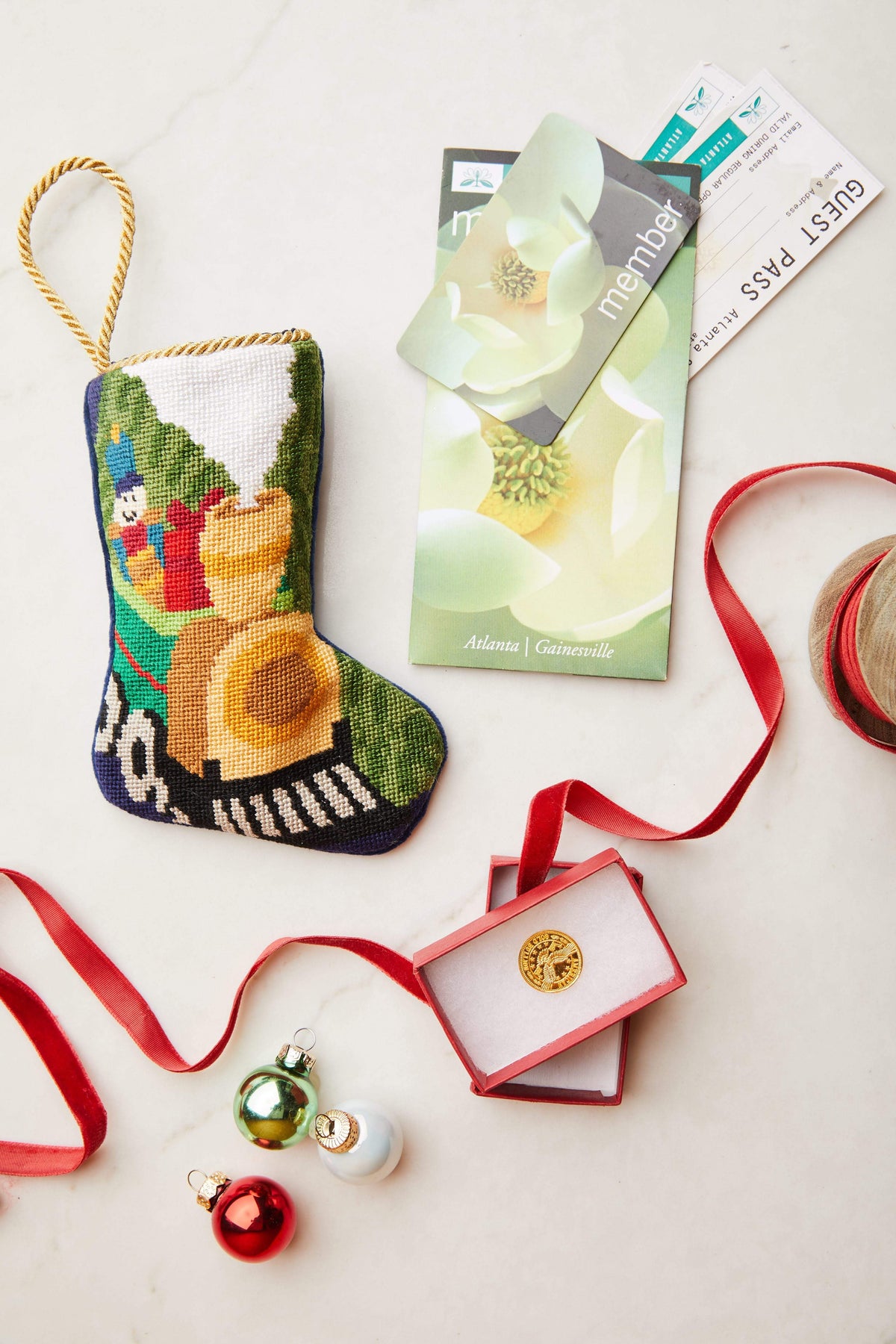 Train-themed Bauble Stockings