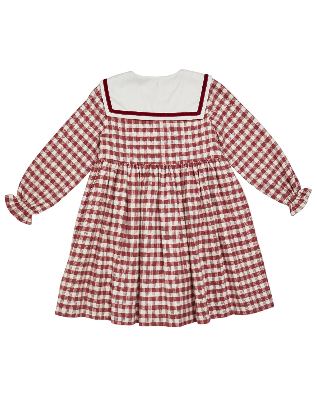 Nellie Dress Emerised Burgundy Check