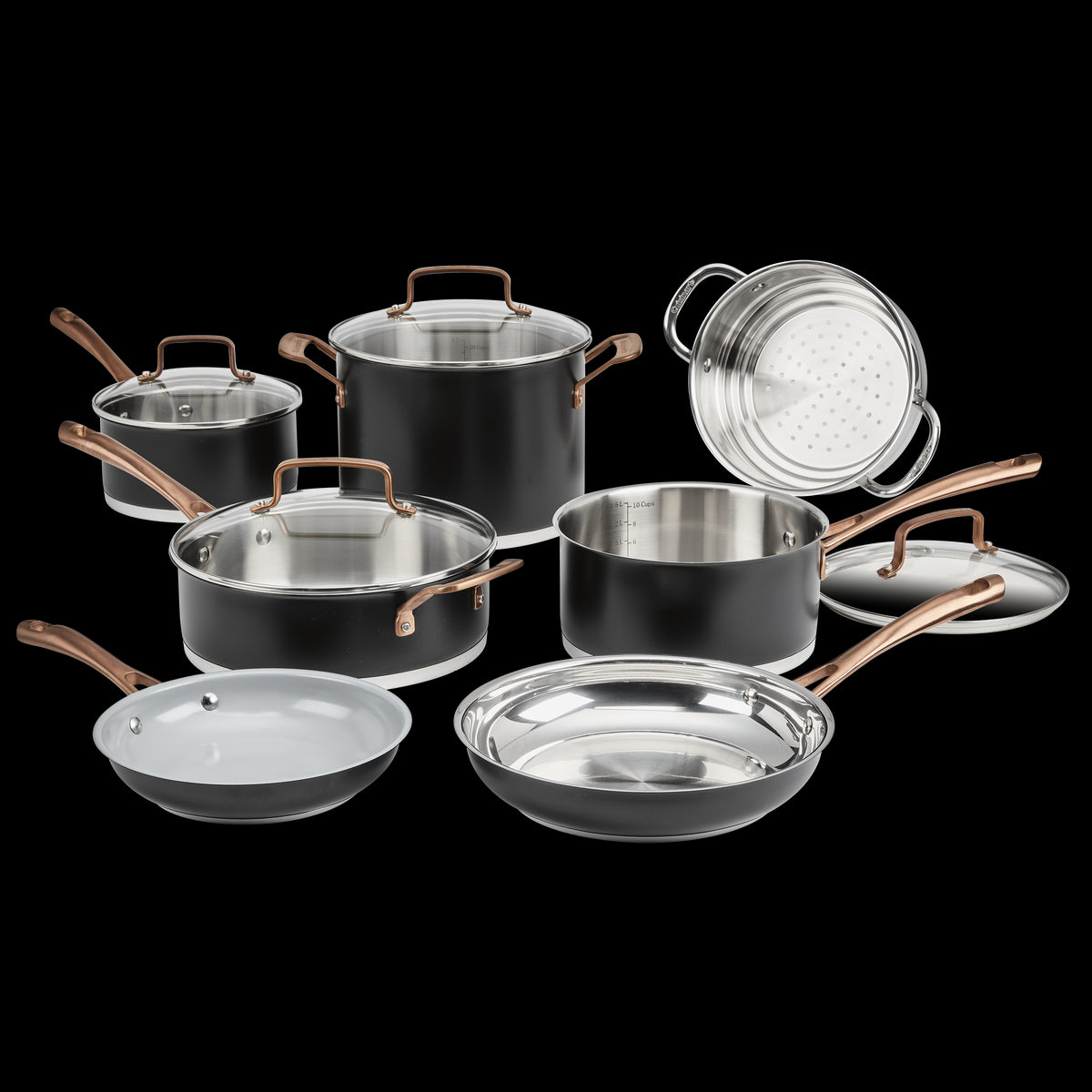11-Piece Matte Black Elegance Set in Black