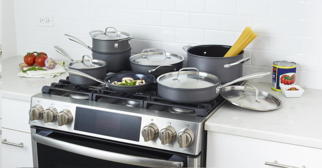 GreenGourmet® Hard Anodized 12-Piece Set in Black