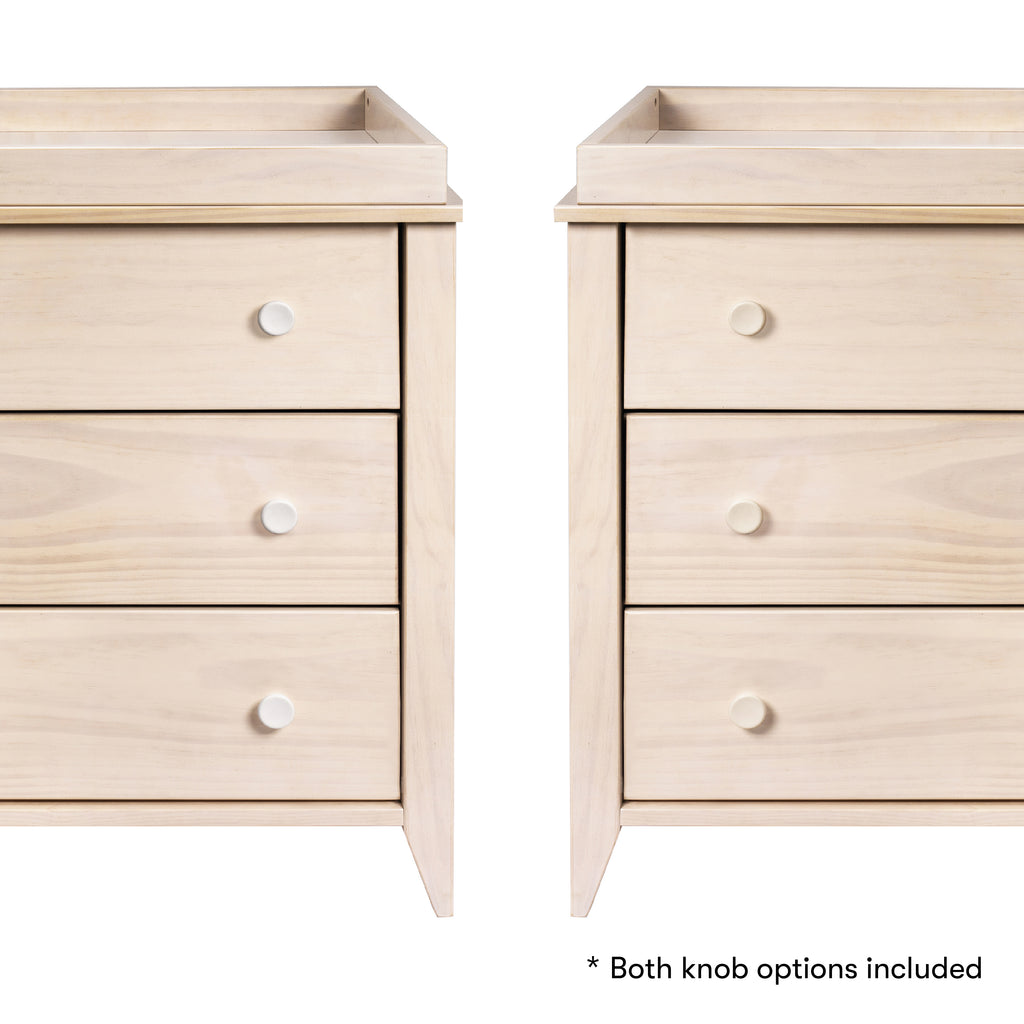 Sprout 3-Drawer Compact Changer Dresser with Removable Changing Tray (42") in Washed Natural & White