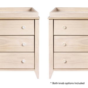 Sprout 3-Drawer Changer Dresser with Removable Changing Tray in Washed Natural & White