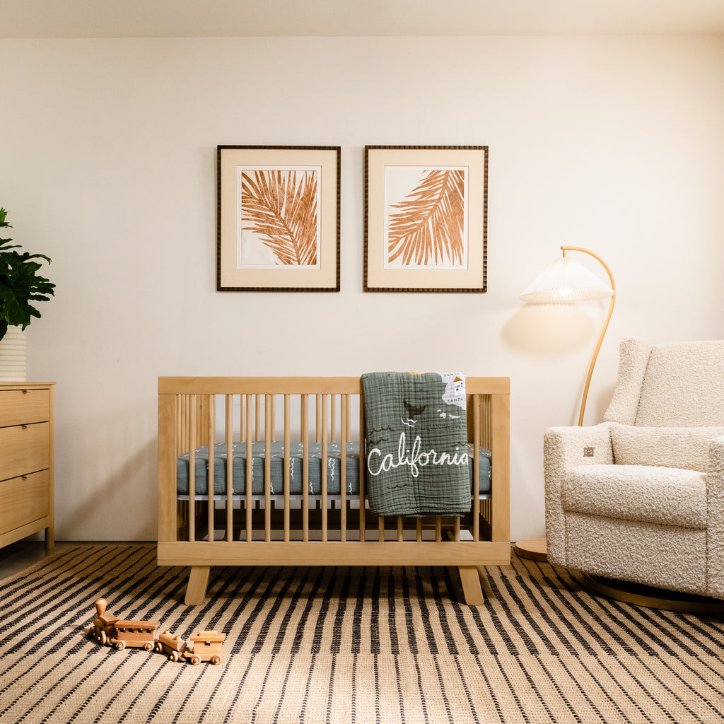 Hudson 3-in-1 Convertible Crib with Toddler Bed Conversion Kit in Honey