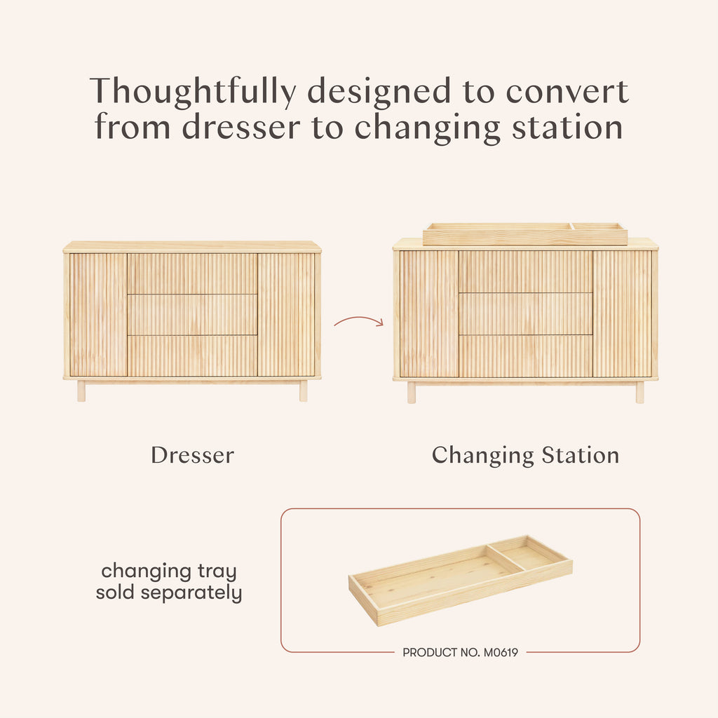 Pogo Tambour Assembled Dresser in Blonde