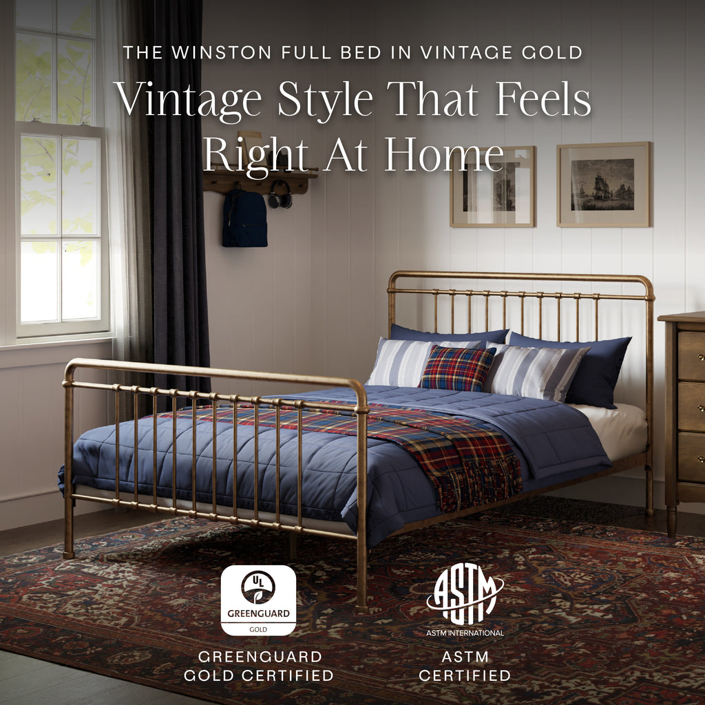 Winston Full Bed in Vintage Gold