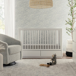 Bento 3-in-1 Convertible Storage Crib with Toddler Bed Conversion Kit in White
