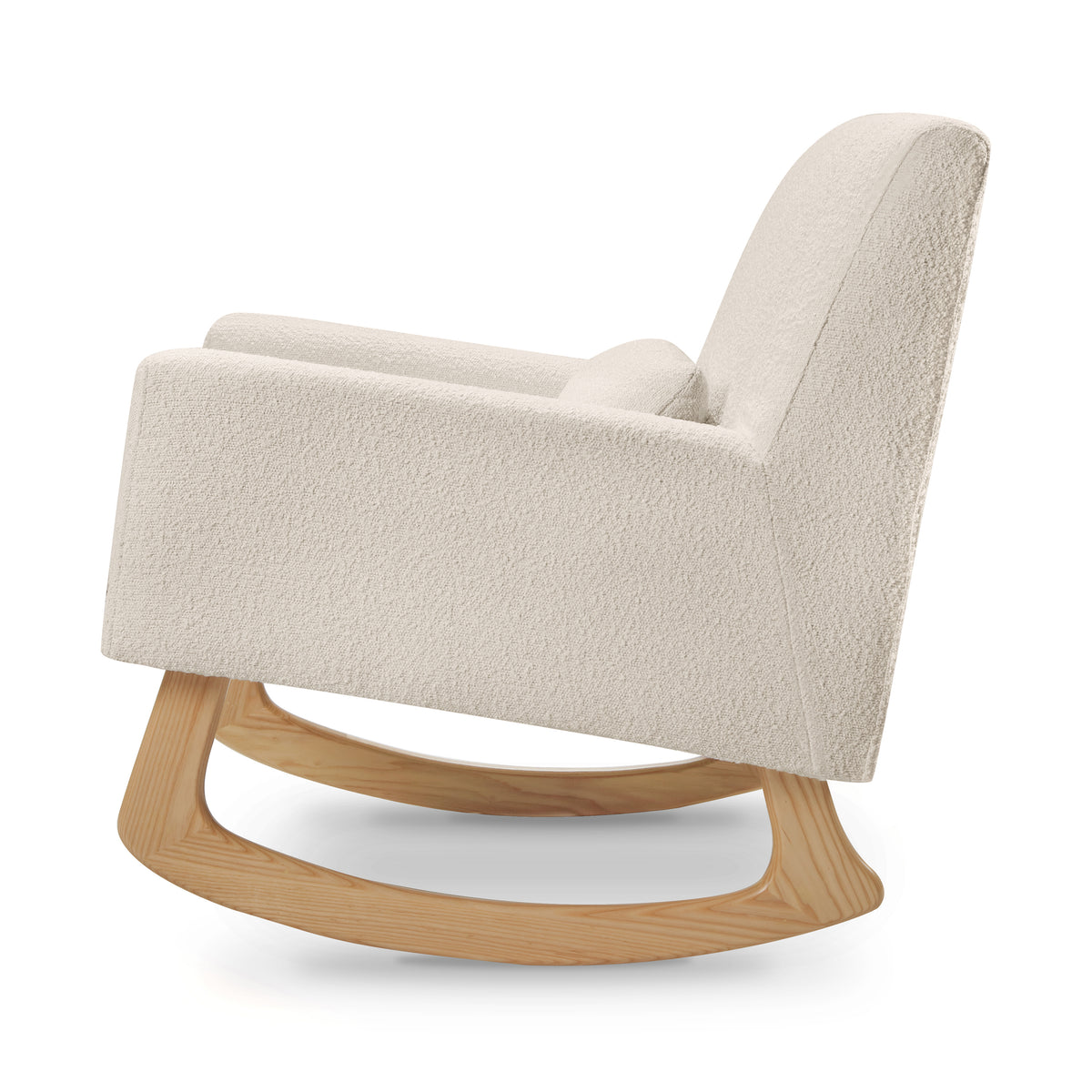 Sleepytime Rocker in Ivory Boucle with Light Legs