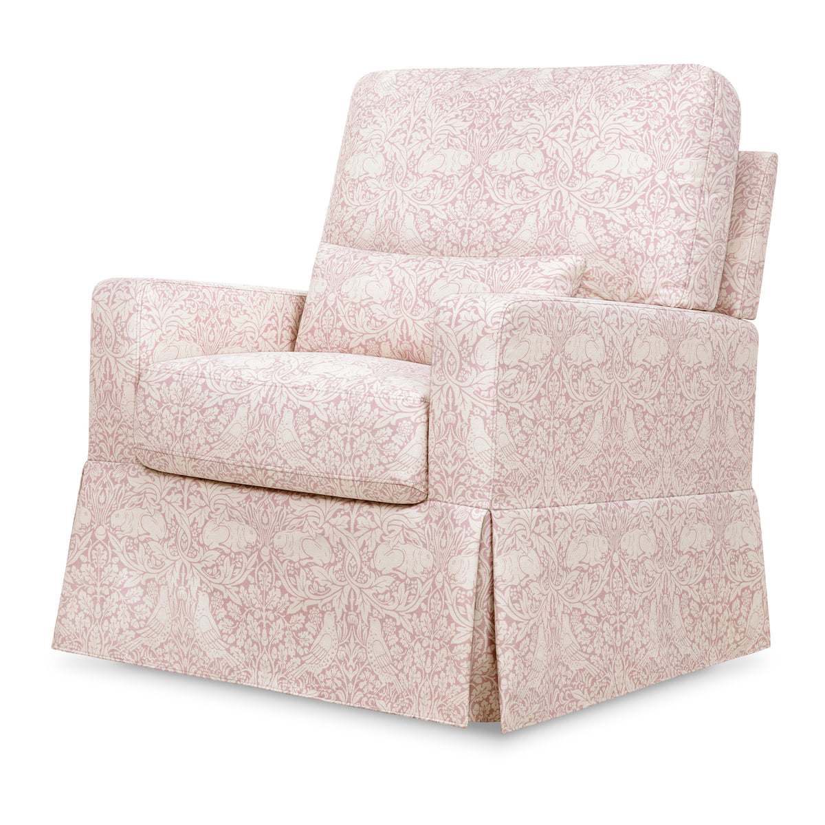 Morris & Co. x Namesake Crawford Pillowback Comfort Swivel Glider Pure Brer Rabbit in Rose