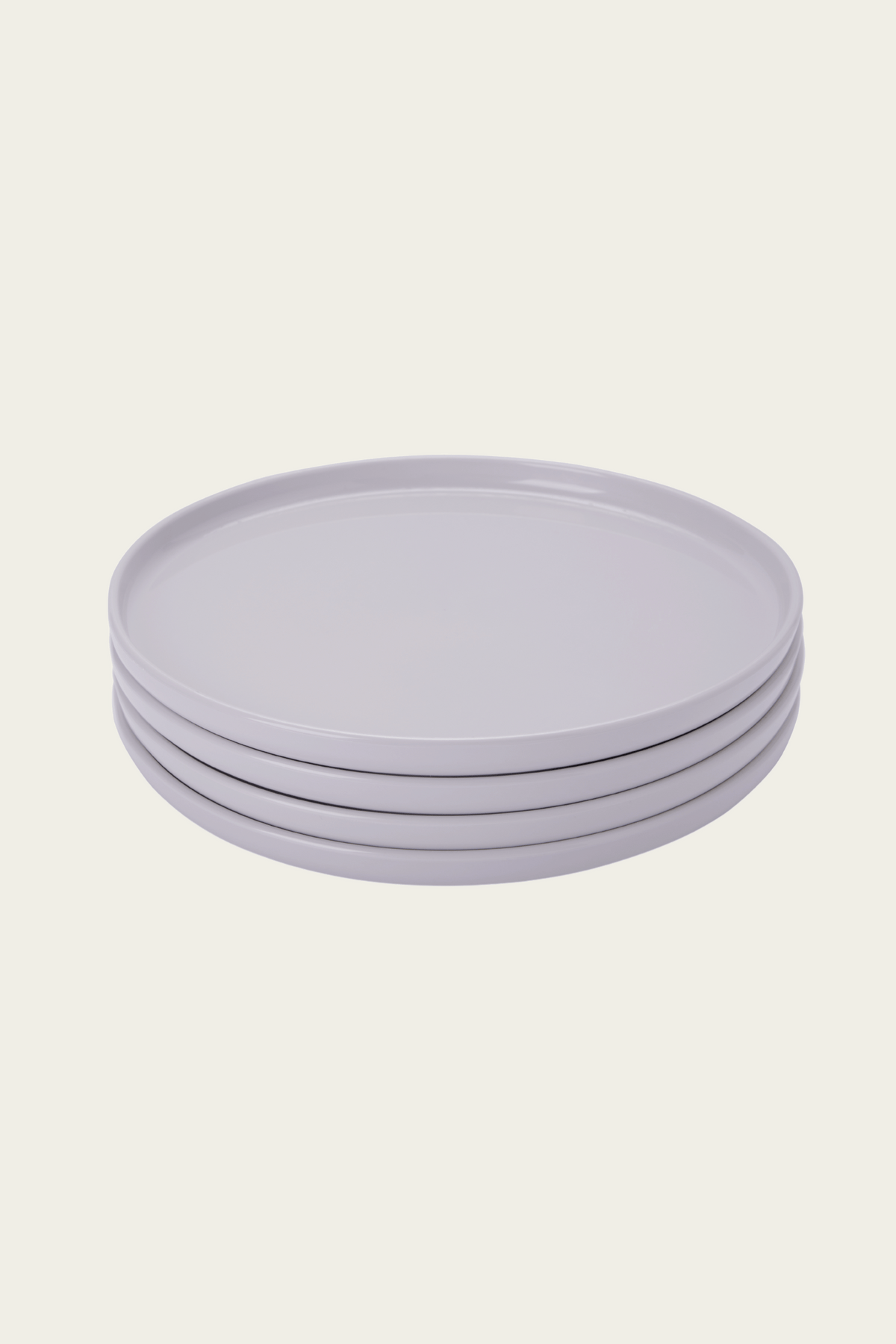 stack of four gray Recette plates
