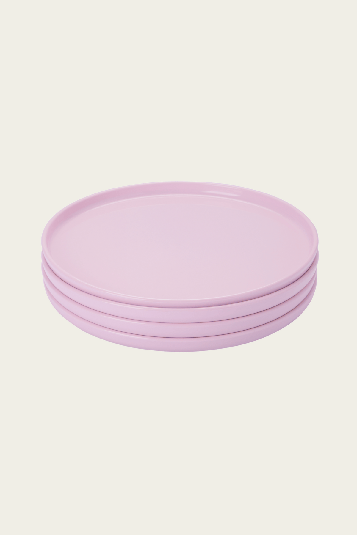 stack of four pink recette dishes