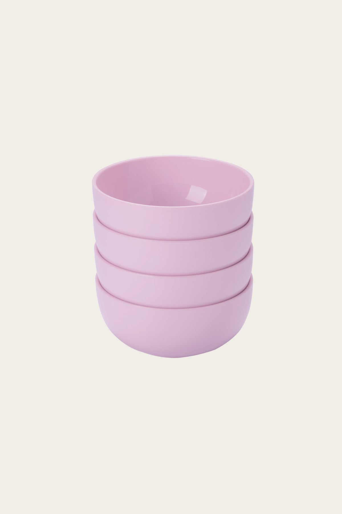 Set of four pastel pink bowls