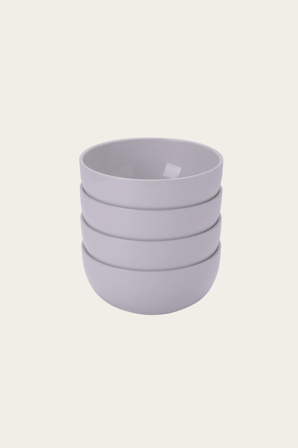 Set of four non-toxic plant-based gray bowls