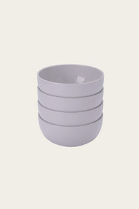 Set of four non-toxic plant-based gray bowls