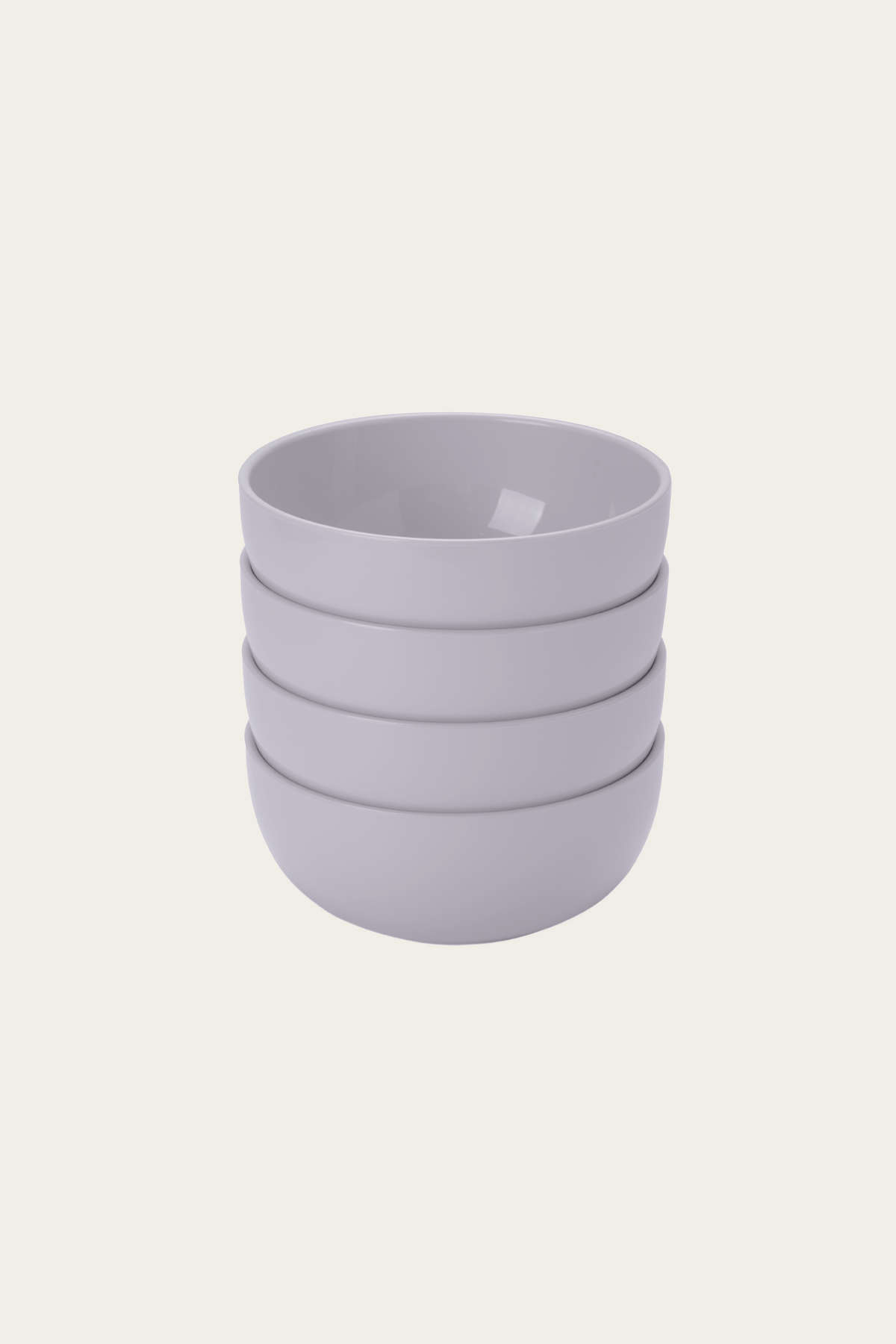 Set of four non-toxic plant-based gray bowls