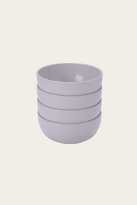 Set of four non-toxic plant-based gray bowls