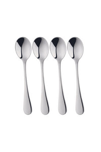 set of four stainless steel spoons