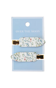 No-Crease Hair Clips in Lily of the Valley Ribbon Bouquet, Set of 2