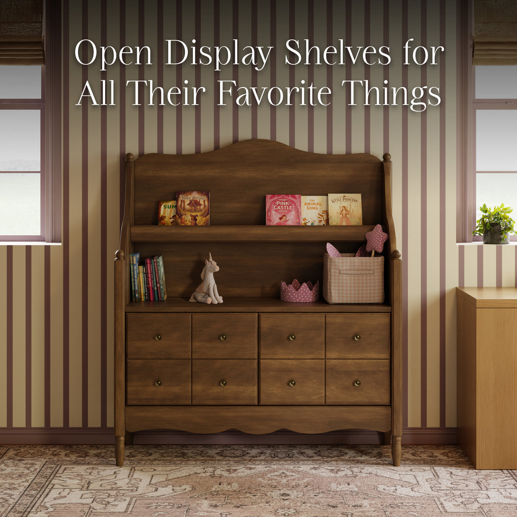 Liberty Library Hutch in Natural Walnut