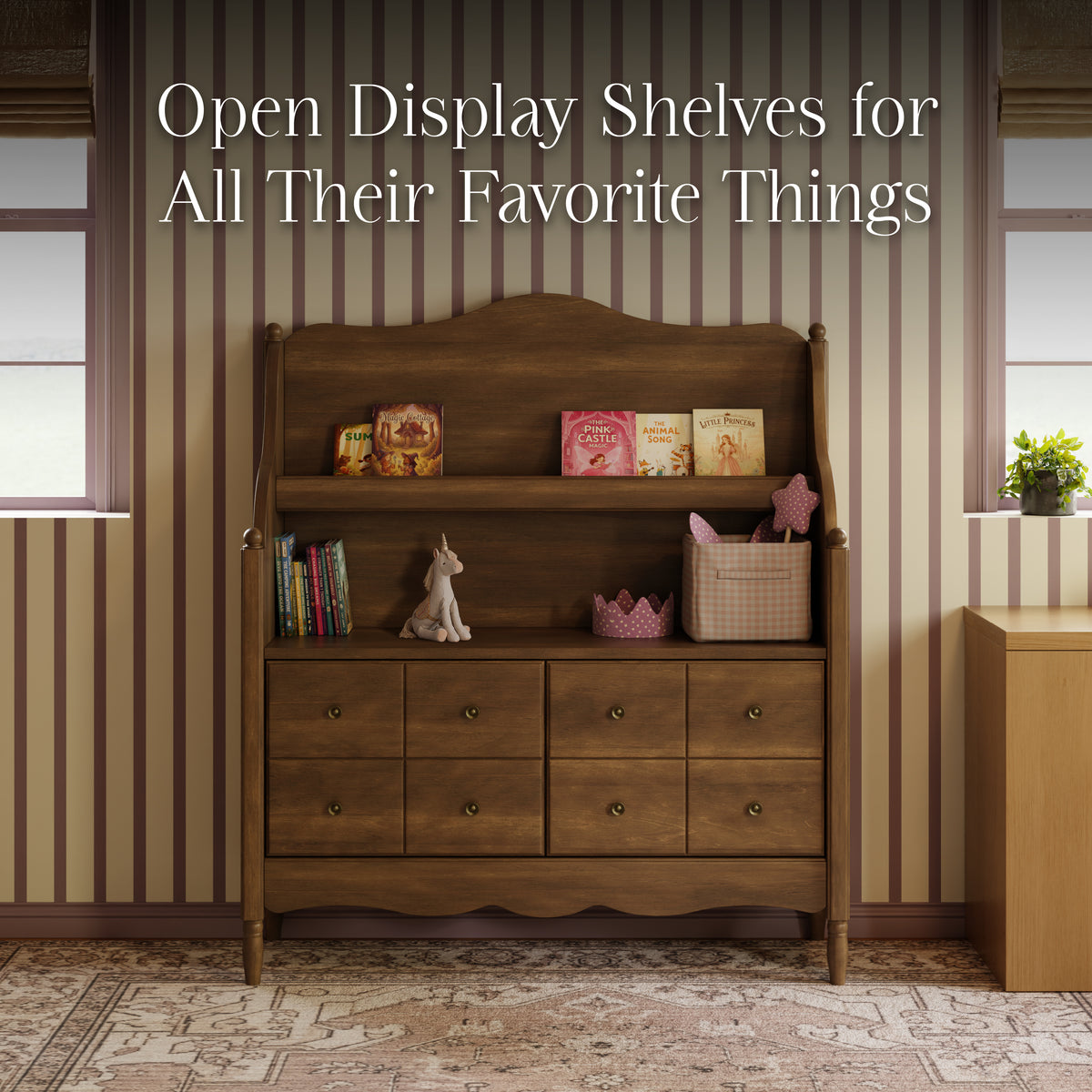 Liberty Library Hutch in Natural Walnut