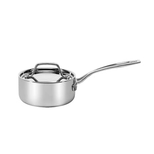 Custom-Clad 5-Ply 1 Qt. Saucepan with Cover in Stainless Steel