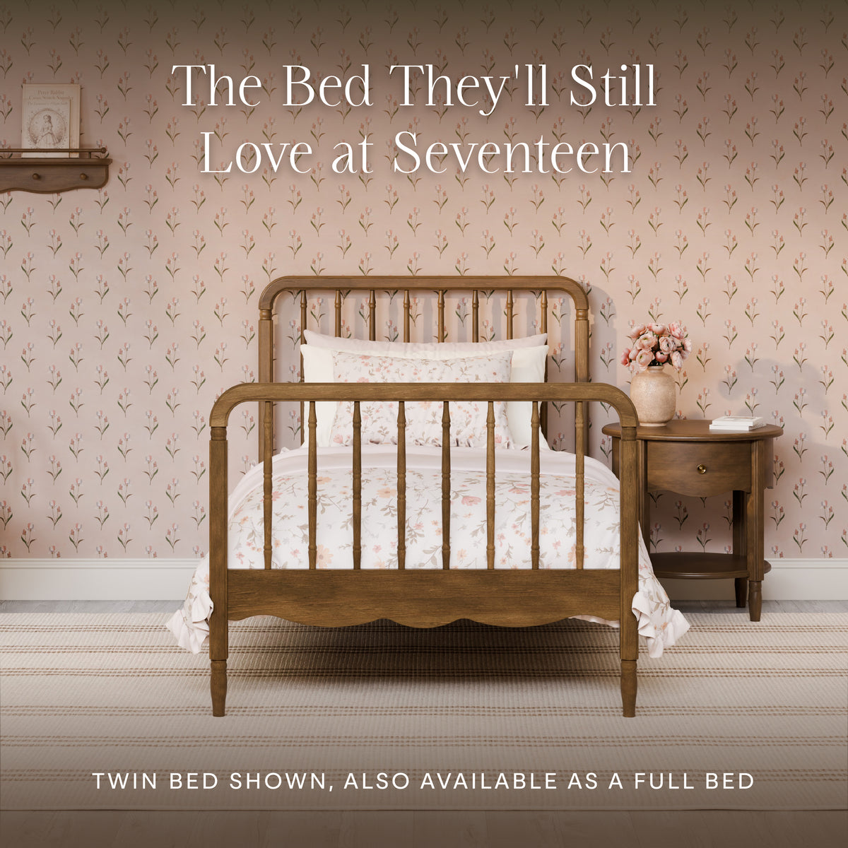 Liberty Spindle Twin Bed in Natural Walnut