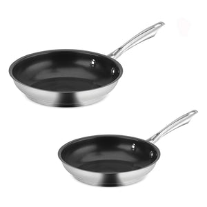 Professional Series® Stainless Steel 2-Piece Non-Stick Skillet Set (8" & 10") in Stainless Steel