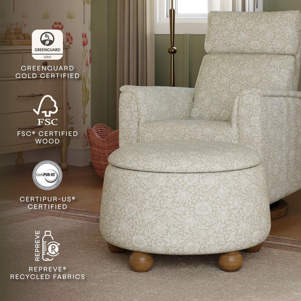 Morris & Co. x Namesake Tuffet Storage Ottoman Mallow in Ash