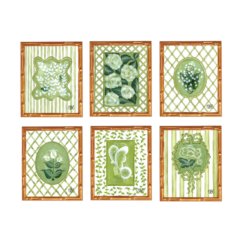 En Vert Botanical Prints, Set of 6