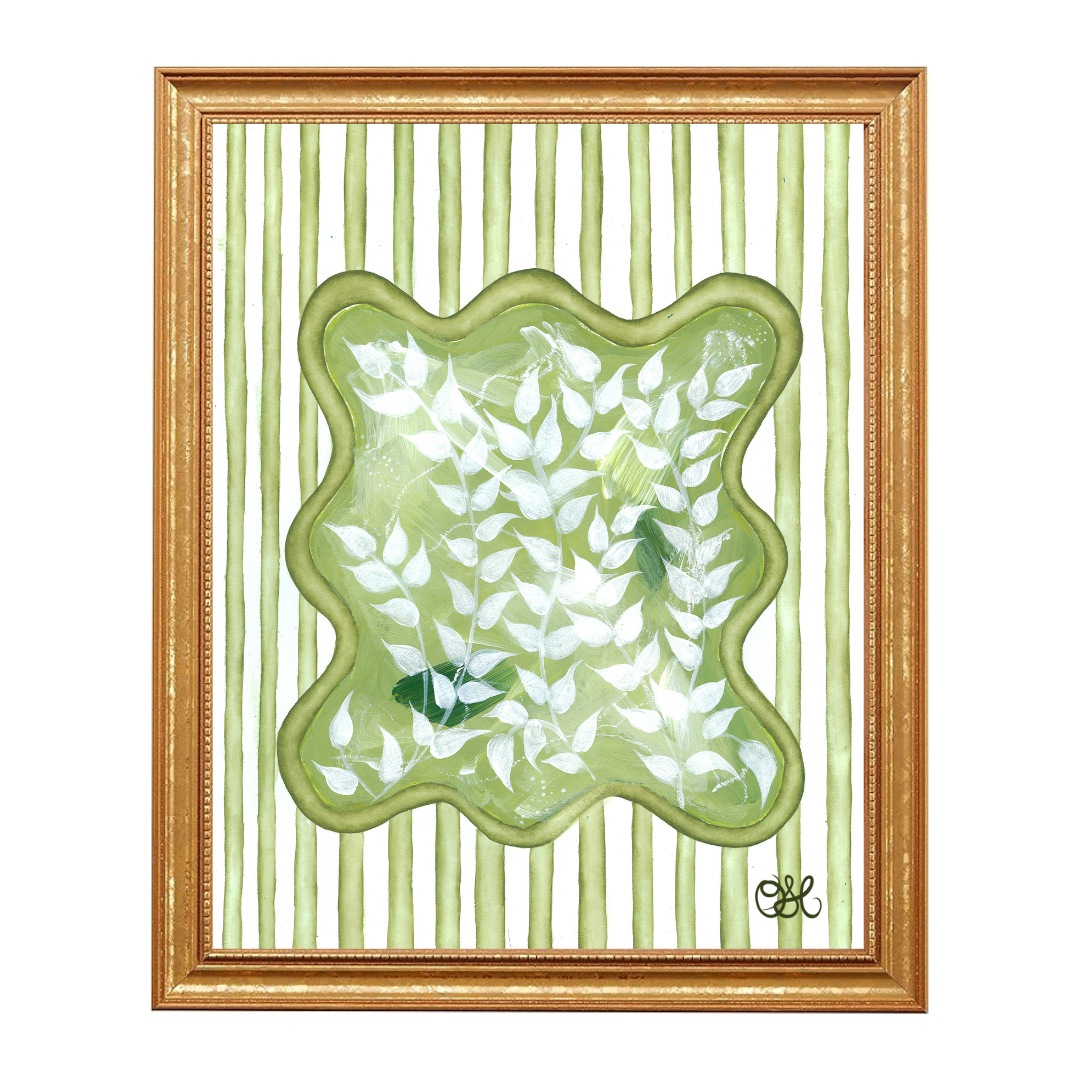 Chinoiserie Tourbillon En Vert Art Print