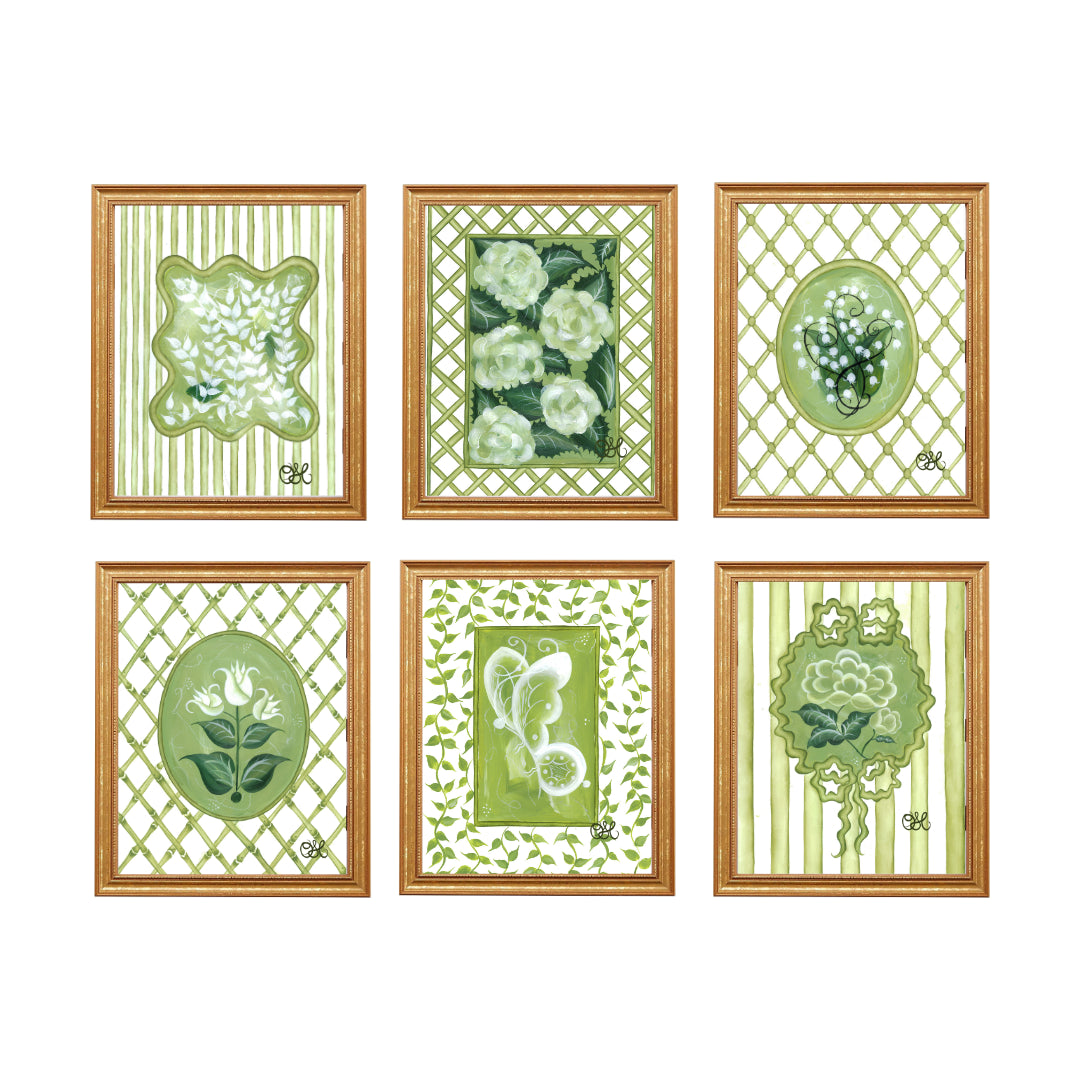 En Vert Botanical Prints, Set of 6