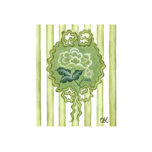 Victorian Peony En Vert Art Print