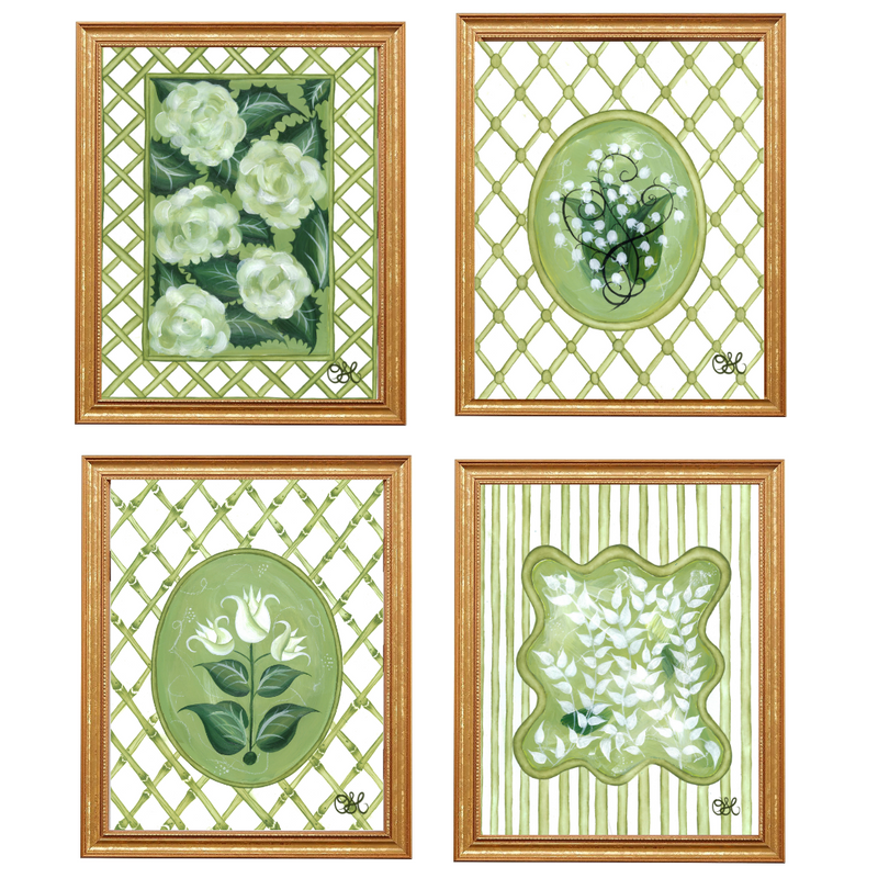 En Vert Botanical Prints, Set of 4