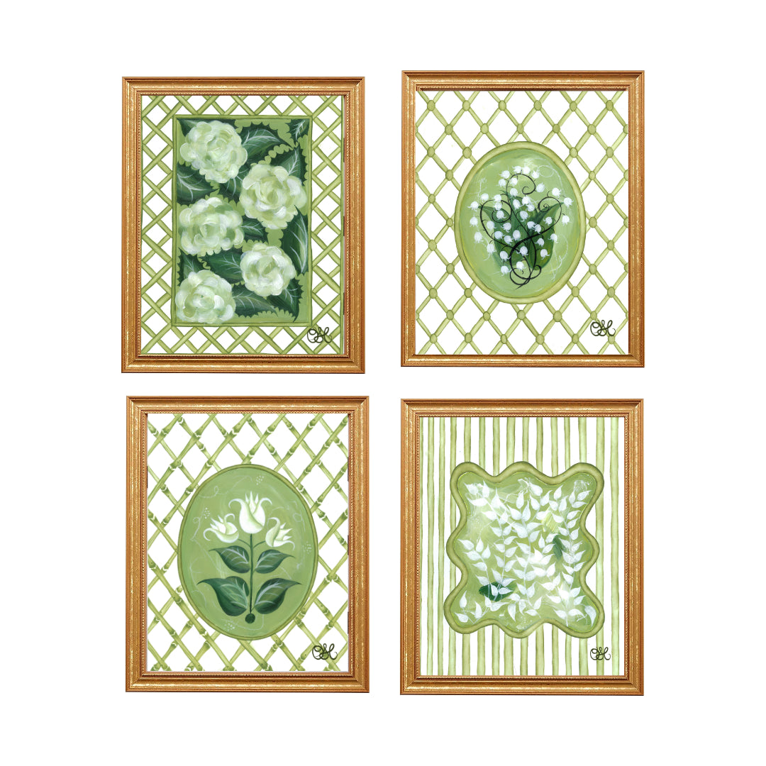 En Vert Botanical Prints, Set of 4