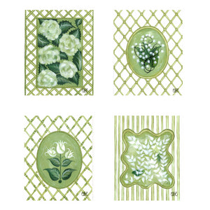 En Vert Botanical Prints, Set of 4