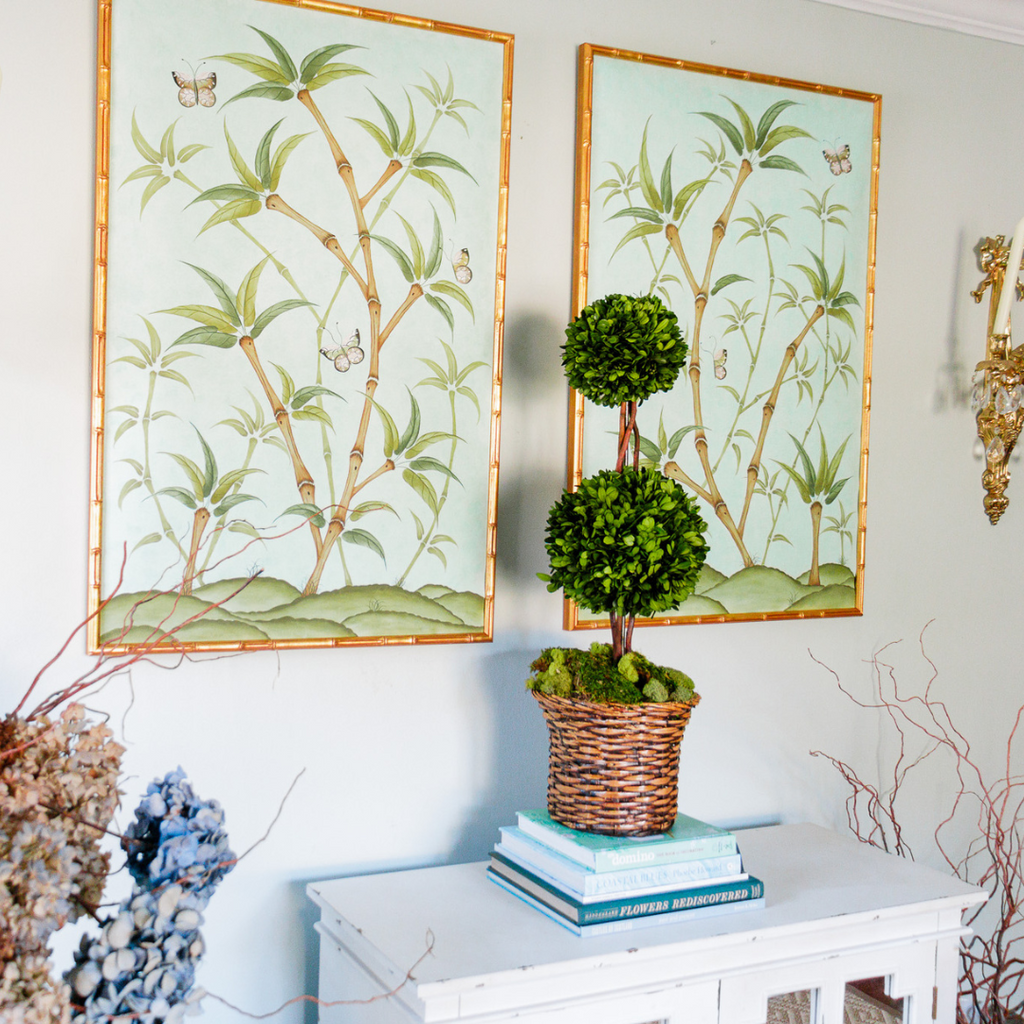 Bamboo En Fleur Triptych | Chinoiserie Panel, Set of 3