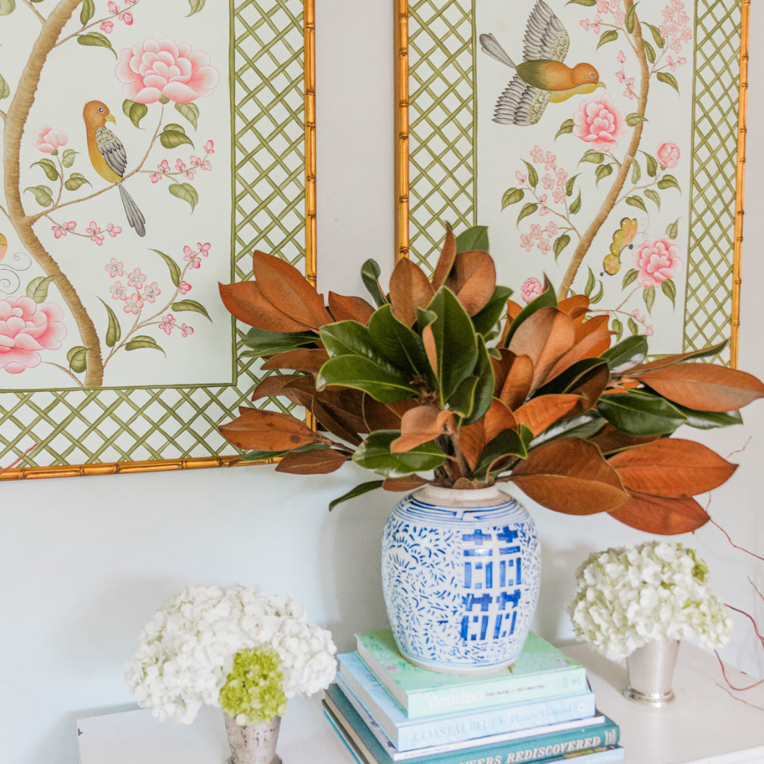 Original Chinoiserie Panels on Silk | Le Jardin De Elizabeth, Set of 2