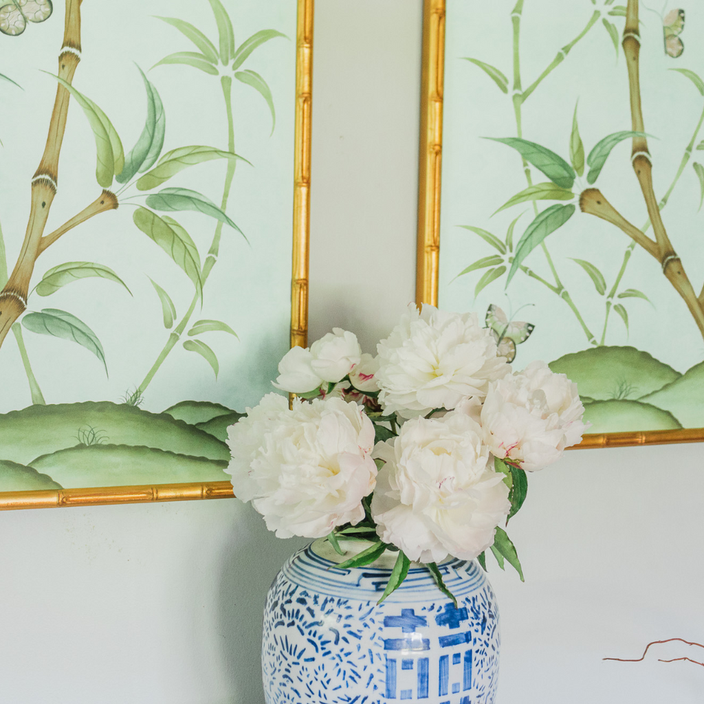Bamboo En Fleur Triptych | Chinoiserie Panel, Set of 3