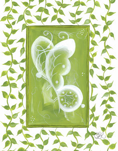Tennis House Butterfly En Vert Art Print