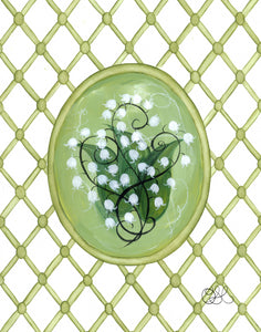 Lily of the Valley Trellis En Vert Art Print