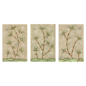 Bamboo En Fleur Triptych | Chinoiserie Panel, Set of 3