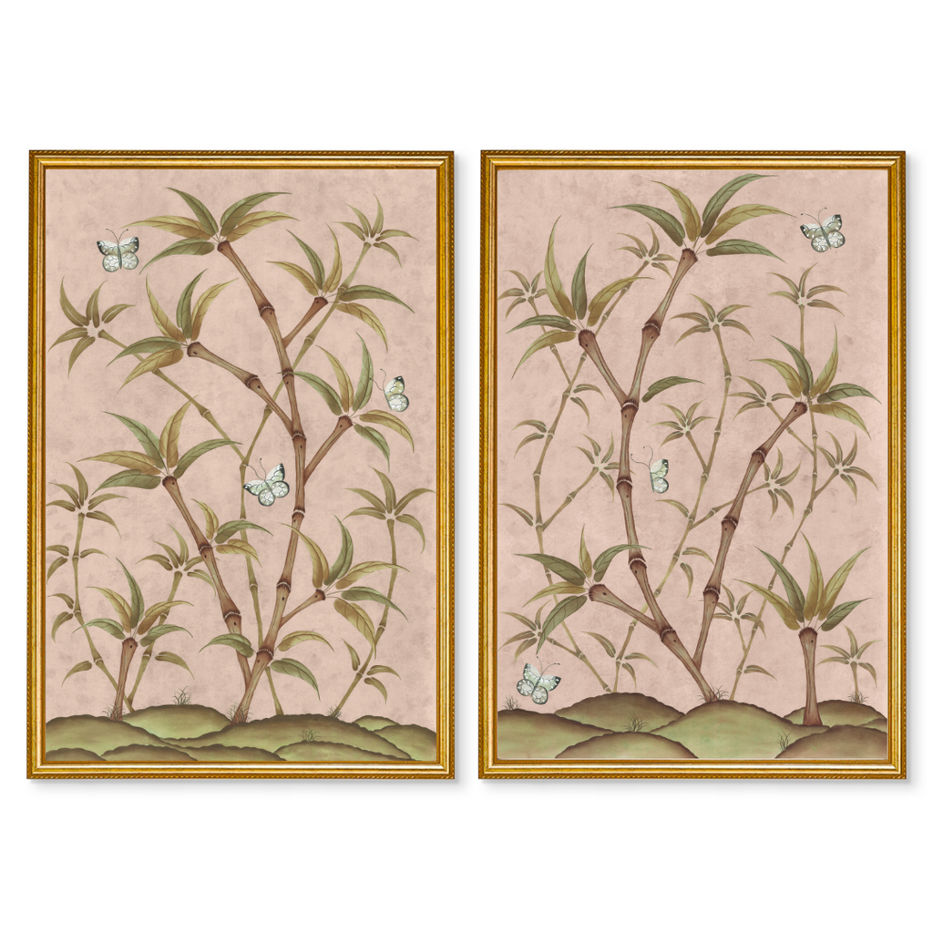 Chinoiserie Panel Print Pair | Bamboo En Fleur