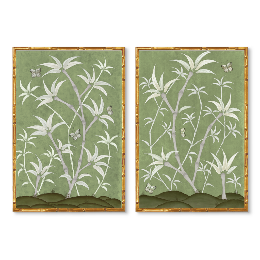 Chinoiserie Panel Print Pair | Bamboo En Fleur
