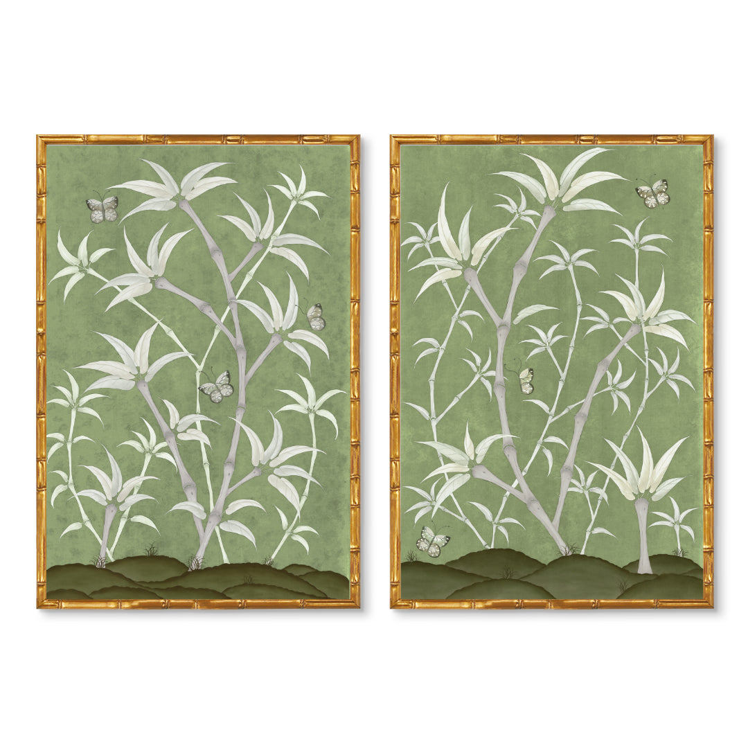 Chinoiserie Panel Print Pair | Bamboo En Fleur