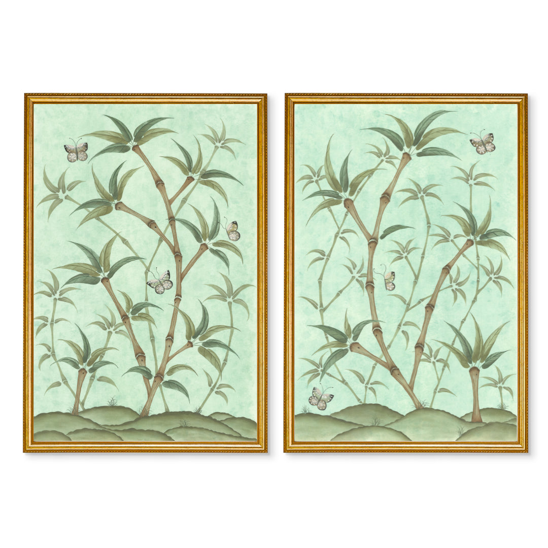 Chinoiserie Panel Print Pair | Bamboo En Fleur