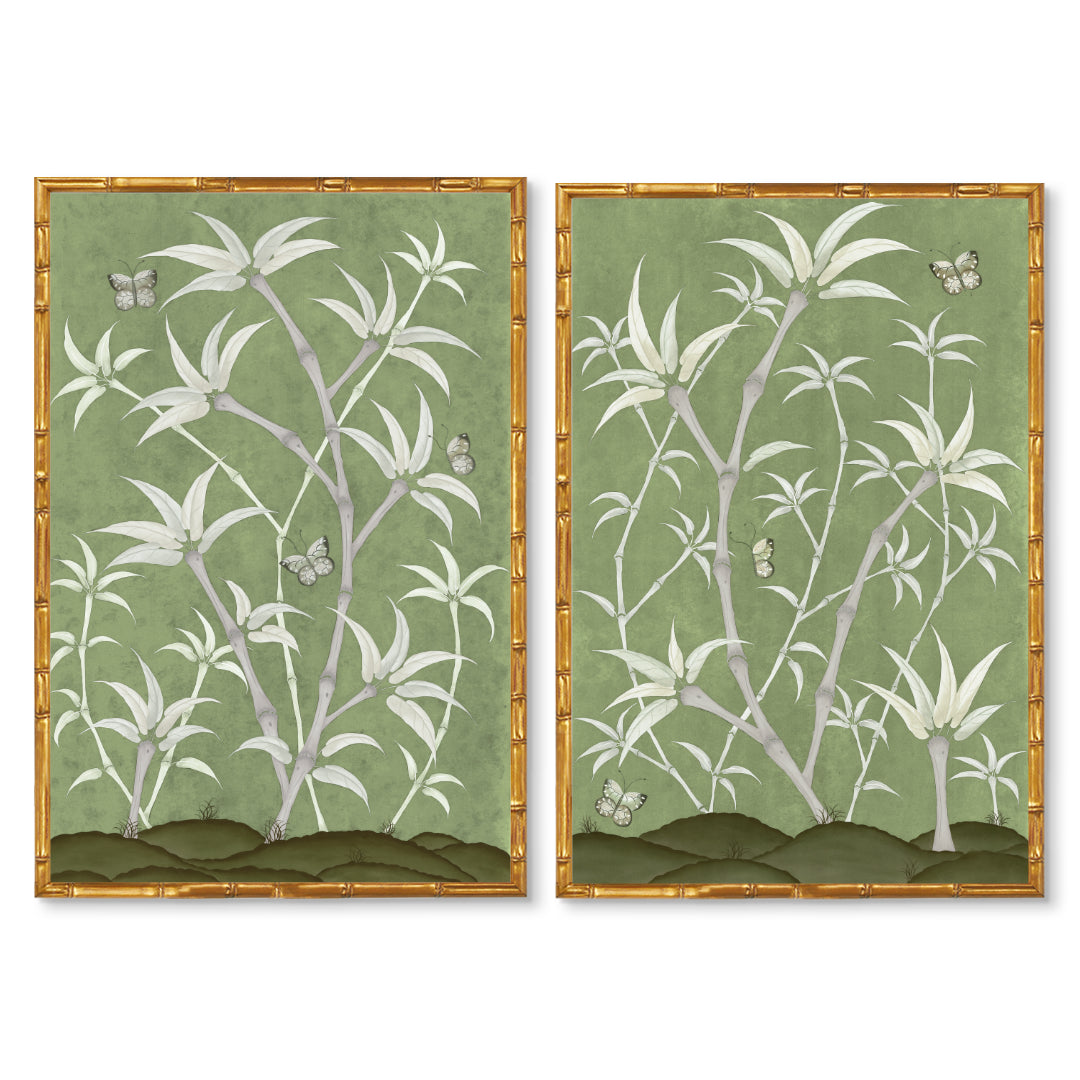Chinoiserie Panel Print Pair | Bamboo En Fleur