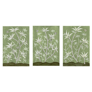 Bamboo En Fleur Triptych | Chinoiserie Panel, Set of 3