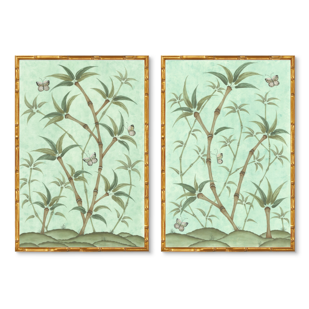 Chinoiserie Panel Print Pair | Bamboo En Fleur